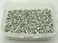 5000 silver colour metallic glass tube bugle seed beads 2x2mm storage box