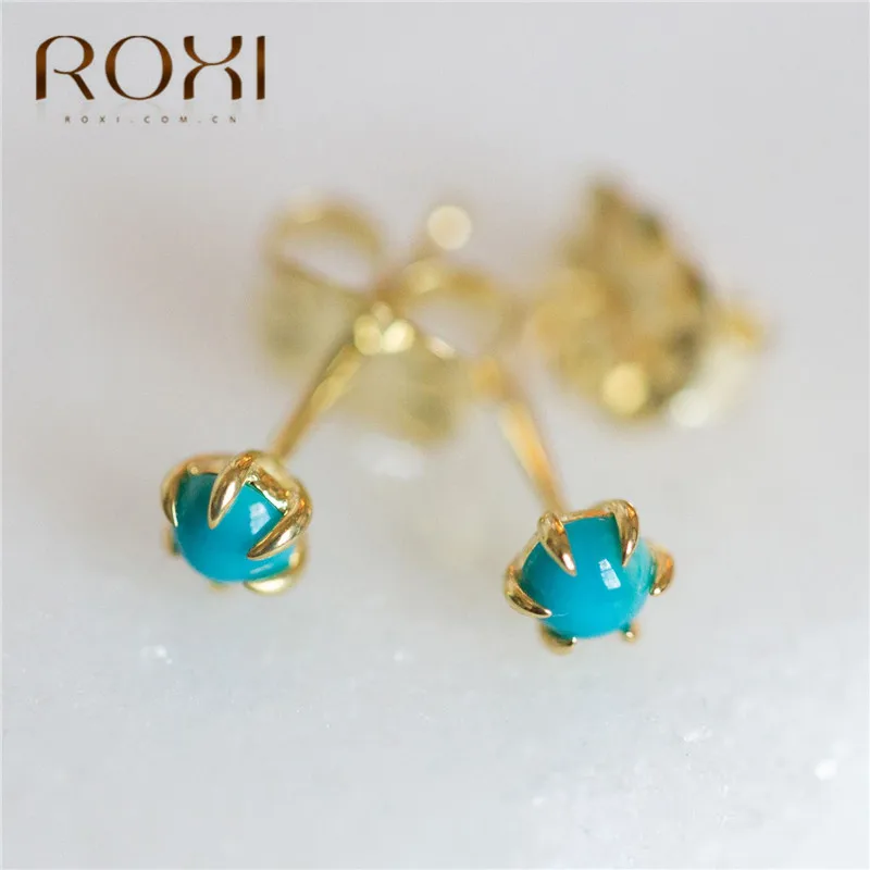ROXI Stud Earrings for Women Girls Gift Boho Jewelry Synthetic Turquoises Earrings Summer Wedding Earrings Pendientes Mujer