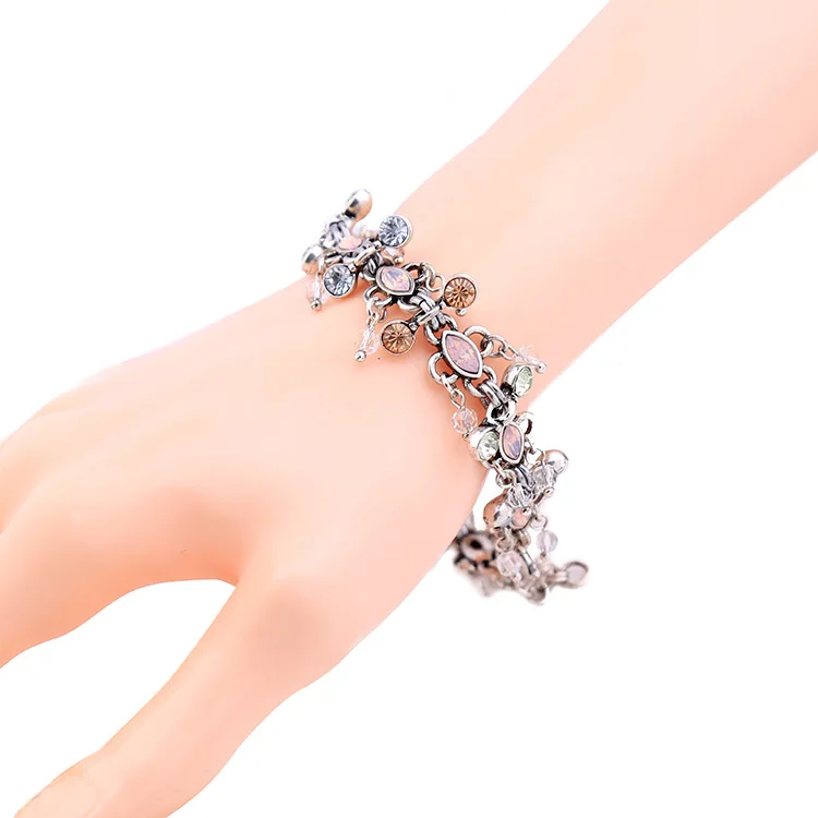Два цвета со стразами винтажные Bijuteria braceletes браслет Бохо ручной работы|bracelet