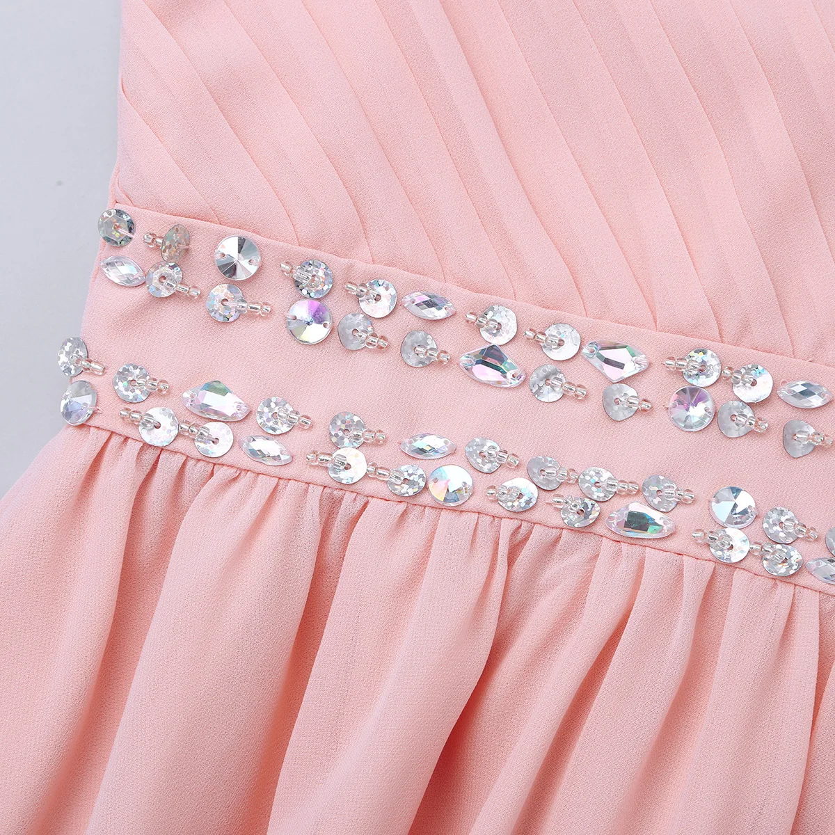 iiniim Kids Girls Princess Dress Shoulder Straps Shiny Sequins Rhinestones Chiffon for Summer Weeding Birthday Party | Детская одежда и