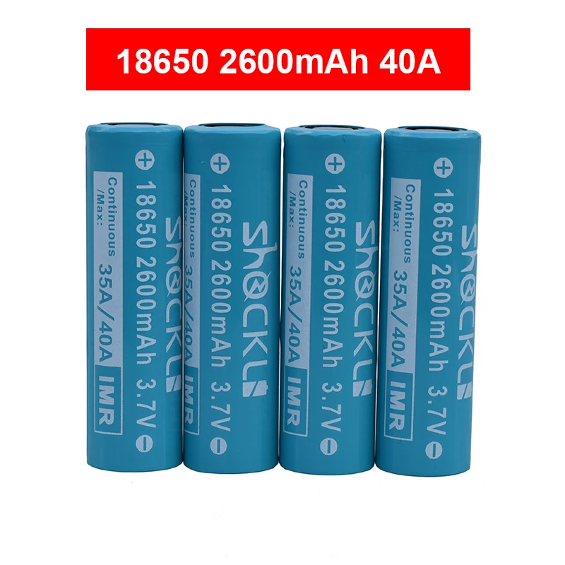 Shockli 18650 батарея 2600mAh 3 7 V литий ионная аккумуляторная 40A литиевая для фонарей