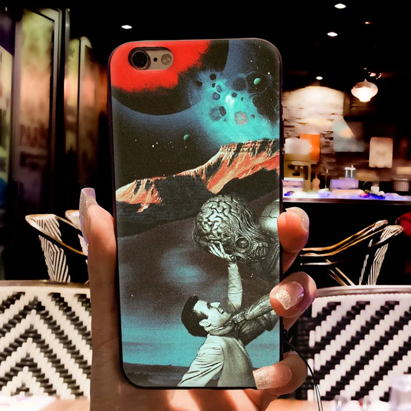MaiYaCa Trippy Art эстетический Космос астронавт Чехлы для iPhone 7 черные чехлы для iPhone 8 7 6S Plus X 5s SE XR XS MAX Fundas Capa