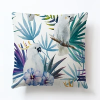 tropical plant small leaves printed cushion covers sofa linen cushion covers pillow case chair seat pillow cases home decorative