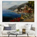 Абстрактная Картина на холсте, современный настенный постер с изображением курорта, средиземноморского пейзажа, сада, масляной живописи для гостиной