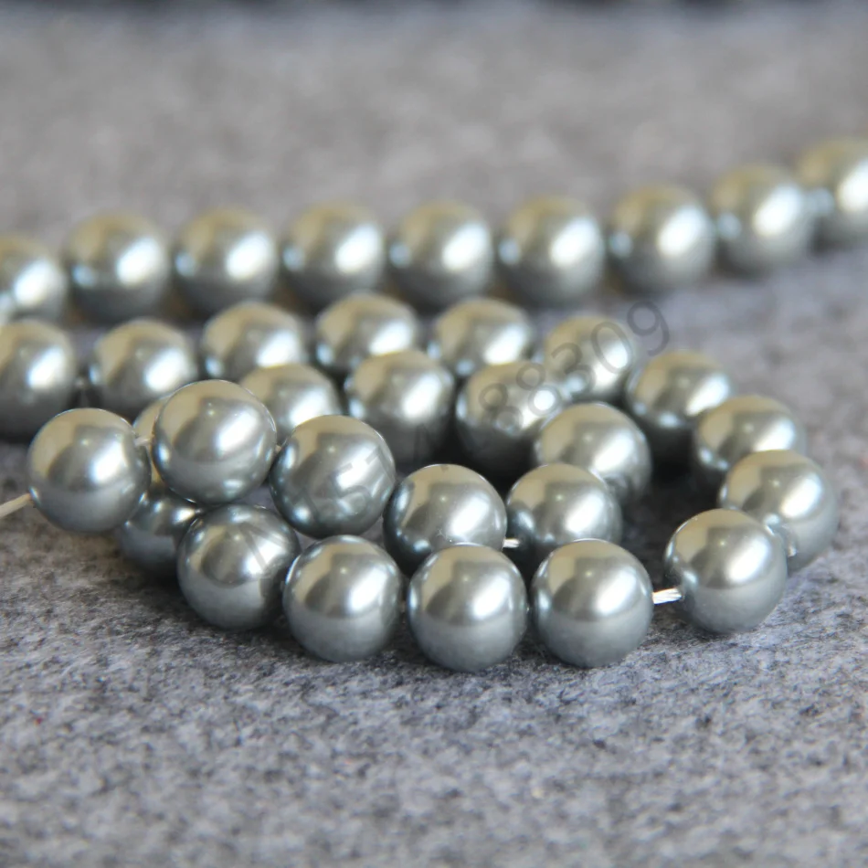 Ожерелье и браслет 10 мм серебряная ракушка жемчужные бусины сделай сам подарок