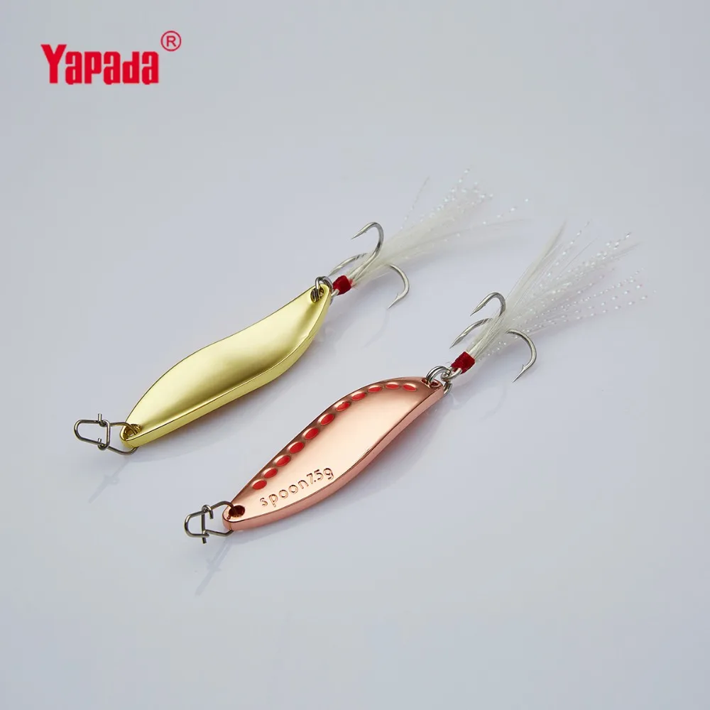 YAPADA ложка 014 пиявка тройной крючок+ перо 7,5 г/15 г многоцветный 45 мм/55 мм металлическая ложка рыболовные приманки