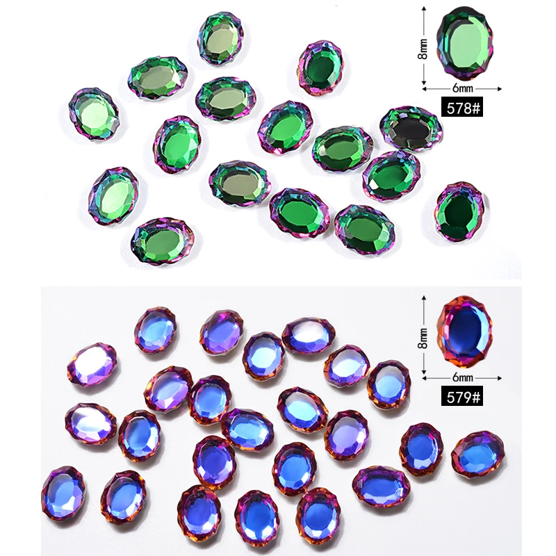 10 штук волшебное зеркало Стразы AB Crystal Nail Art украшения 3d Шарм для ногтей