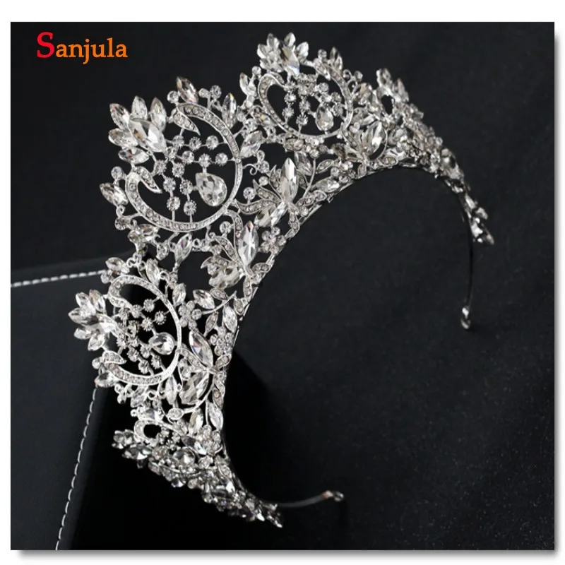 Великолепные Роскошные тиары и короны Серебристые Стразы Свадебные украшения