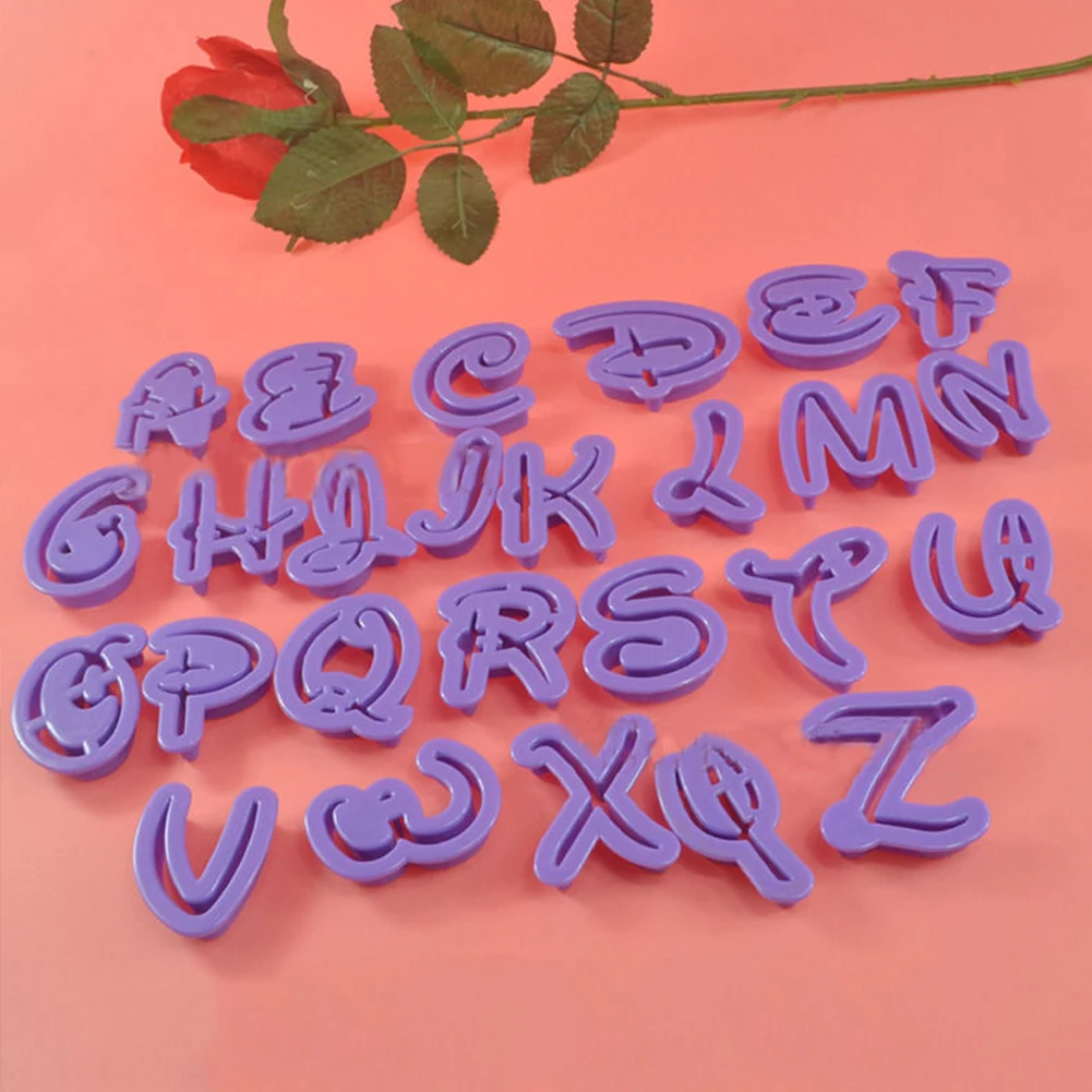 26 Alphabet Letters Decorating Tools Plastic DIY Fondant Cake Mold Non-stick 3D Baking | Дом и сад
