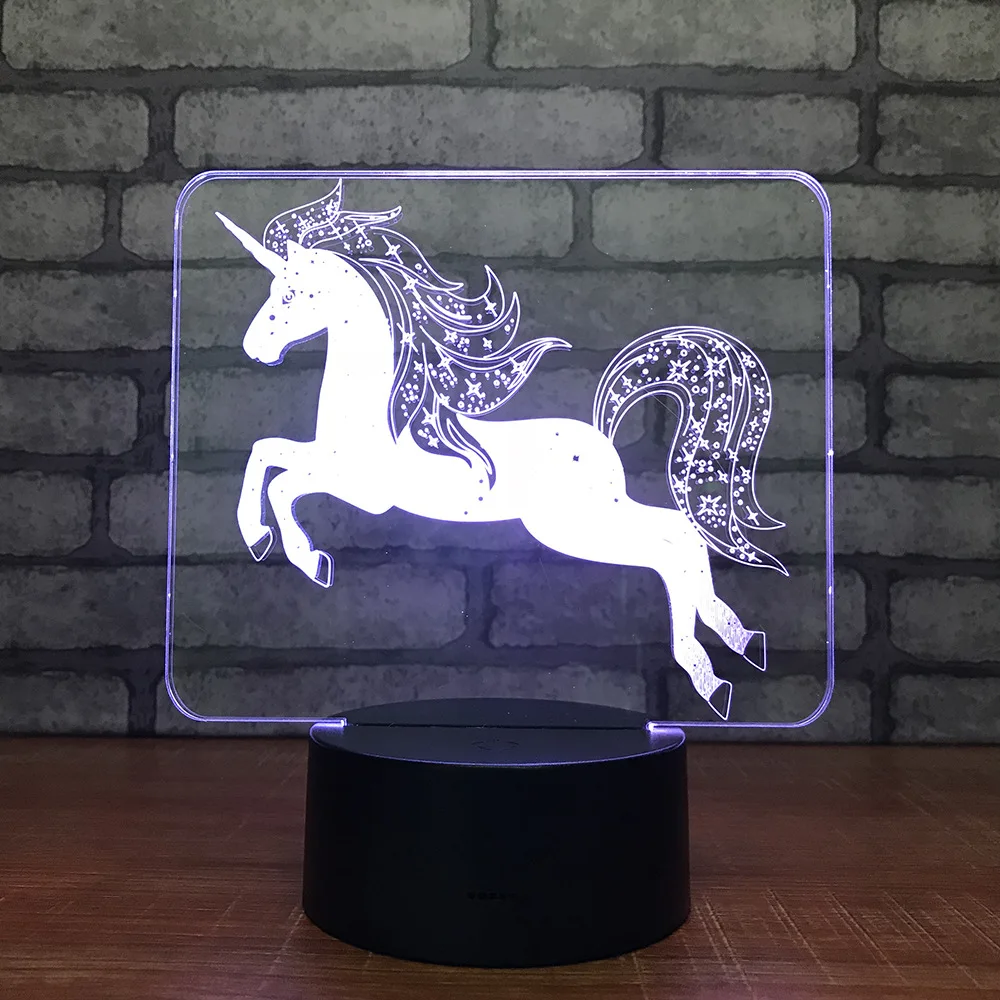 

Cute Unicorn Party 3D LED Night Light RGB Usb Table Lamp Christmas Decorative Gift Toys Touch Remote Control