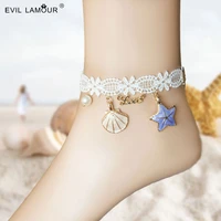 princess sweet lolita anklets the white lace shells seafood anklets jewelry gift fl 62 love letters