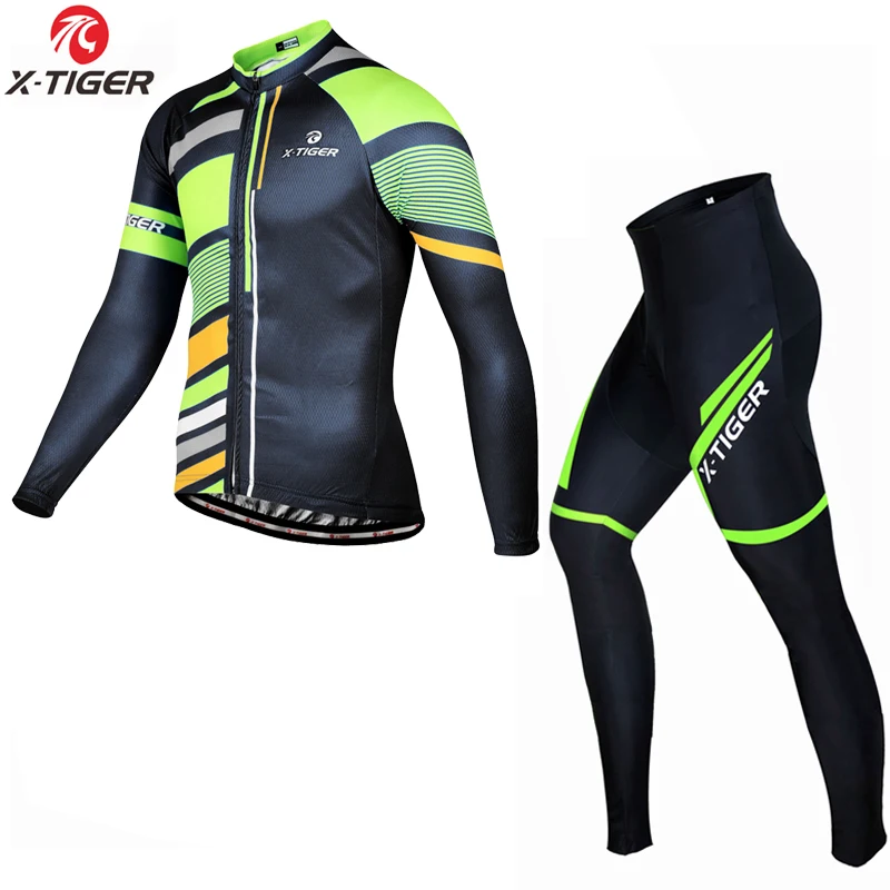 Winter Cycling Set X-Tiger зимний комплект с длинным рукавом для велоспорта зимняя теплая велосипедная одежда Maillot Ropa Ciclismo Invierno термальная флисовая велосипедная одежда - Цвет: Winter Cycling Set