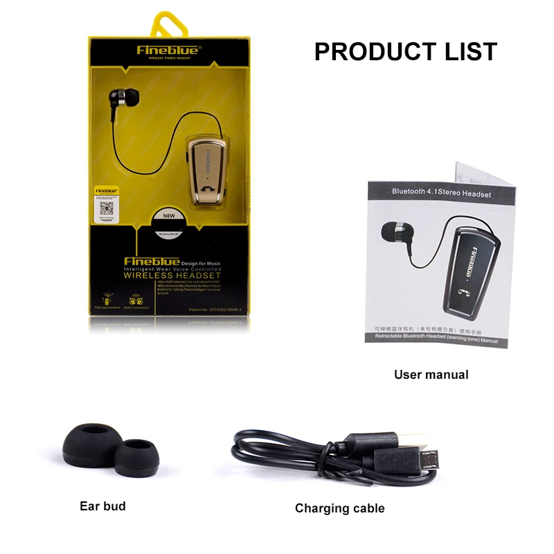 FINEBLUE F V3 Bluetooth наушники Беспроводной Handsfree гарнитура с микрофоном Звонки
