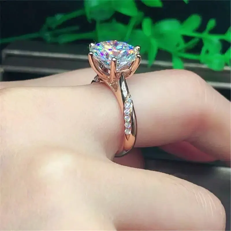 100% 18K Золотое кольцо 3 карат D color VVS Moissanite Diamond подлинной MO 005|Кольца| |