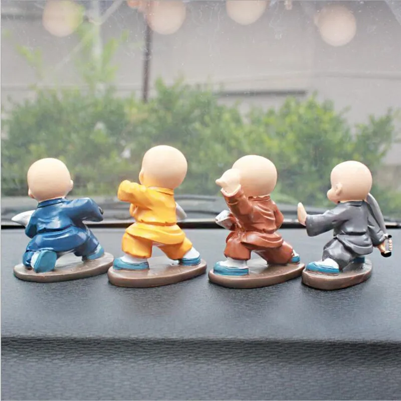 Хорошее качество 4 шт./компл. маленькие статуэтки монахов кукольный автомобиль