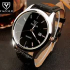 Часы YAZOLE мужские, с автоматической датой, на кожаном ремешке
