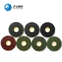Z-LION 6 Inch 7pcs Snail Lock Polishing Pads Honeycomb Type Diamond Resin Edge Polishing Wheel For Granite Marble Stone Tile