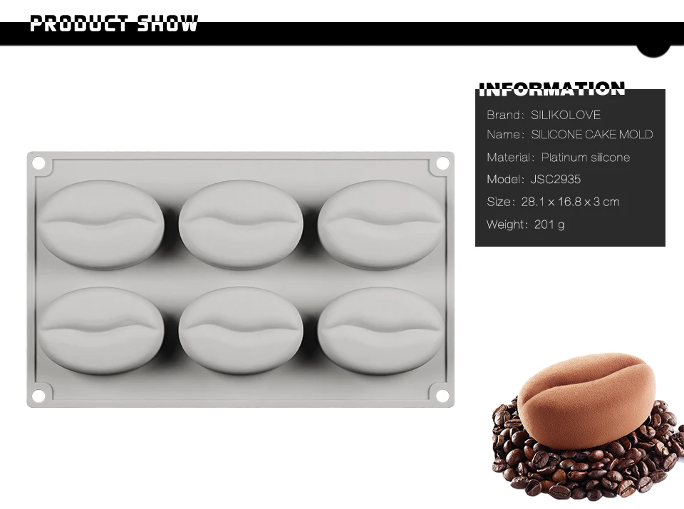 SILIKOLOVE 6 полости кофе Форма 3D DIY силиконовые формы для мыла изготовление ручной работы ремесла формы