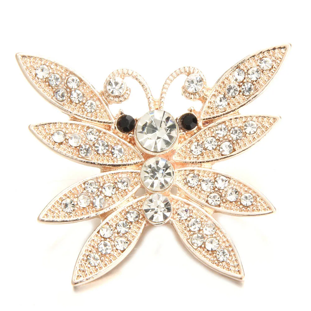 10pcs/lot Wholesale Rose Gold Butterfly Snap jewelry 18mm women metal crystal snaps button bracelets&ampbangles for | Украшения и