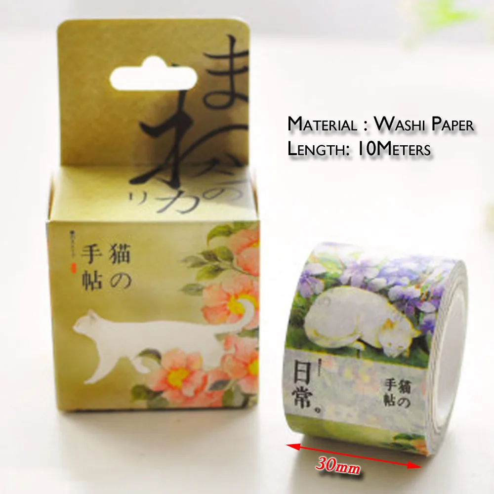 1 рулон в упаковке дизайн с кошкой крафт лента наклейка для карт вечеринки деко