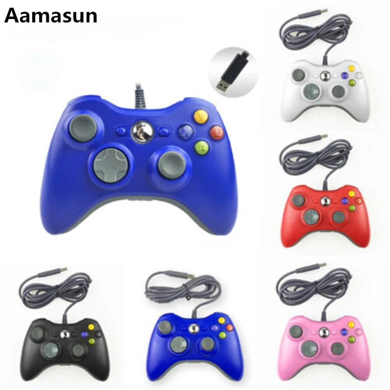 Данных лягушка USB проводной геймпад для Xbox 360 контроллер Джойстик для официальный Microsoft PC контроллер для Windows 7 8 10