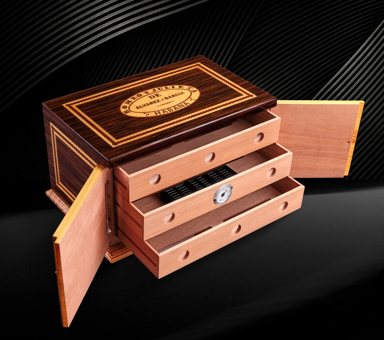 Сигара humidor три пола большой емкости сигара увлажняющая коробка CA-1028