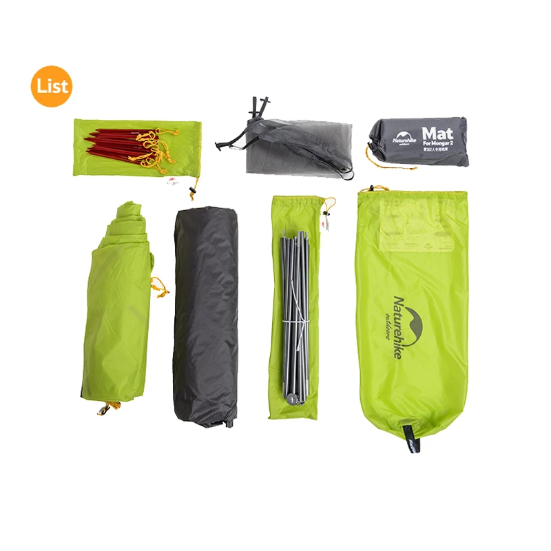 

Naturehike Mongar 2 Season Camping Tent Fishing Hiking 20D Nylon Fabic Double Layer Waterproof Tent for 2 Persons NH17T007-M