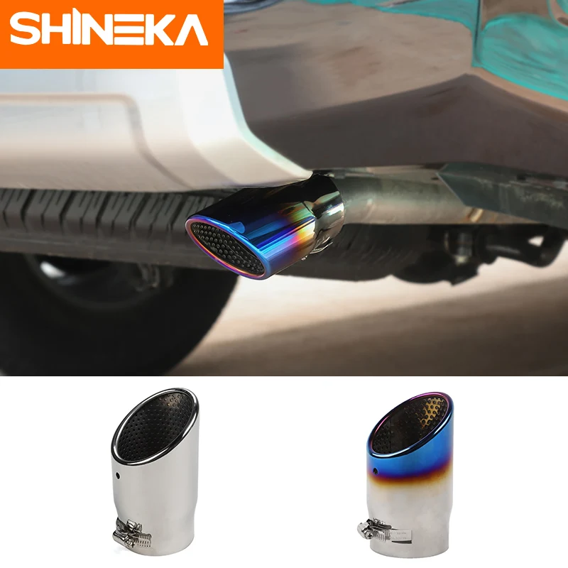 

SHINEKA General purpose Stainless Steel Car Rear Round Exhaust Muffler Car Tail Throat Liner pipe Accessories For Toyota 4Runner