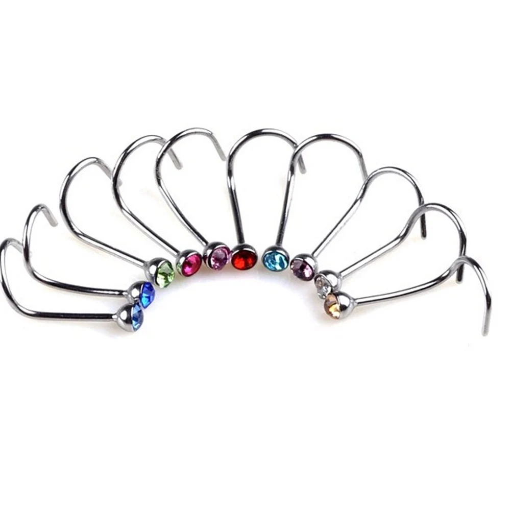 10 шт./компл. Новая мода Mixd Цвет горный хрусталь Крюк кость Бар Pin пирсинг ювелирные