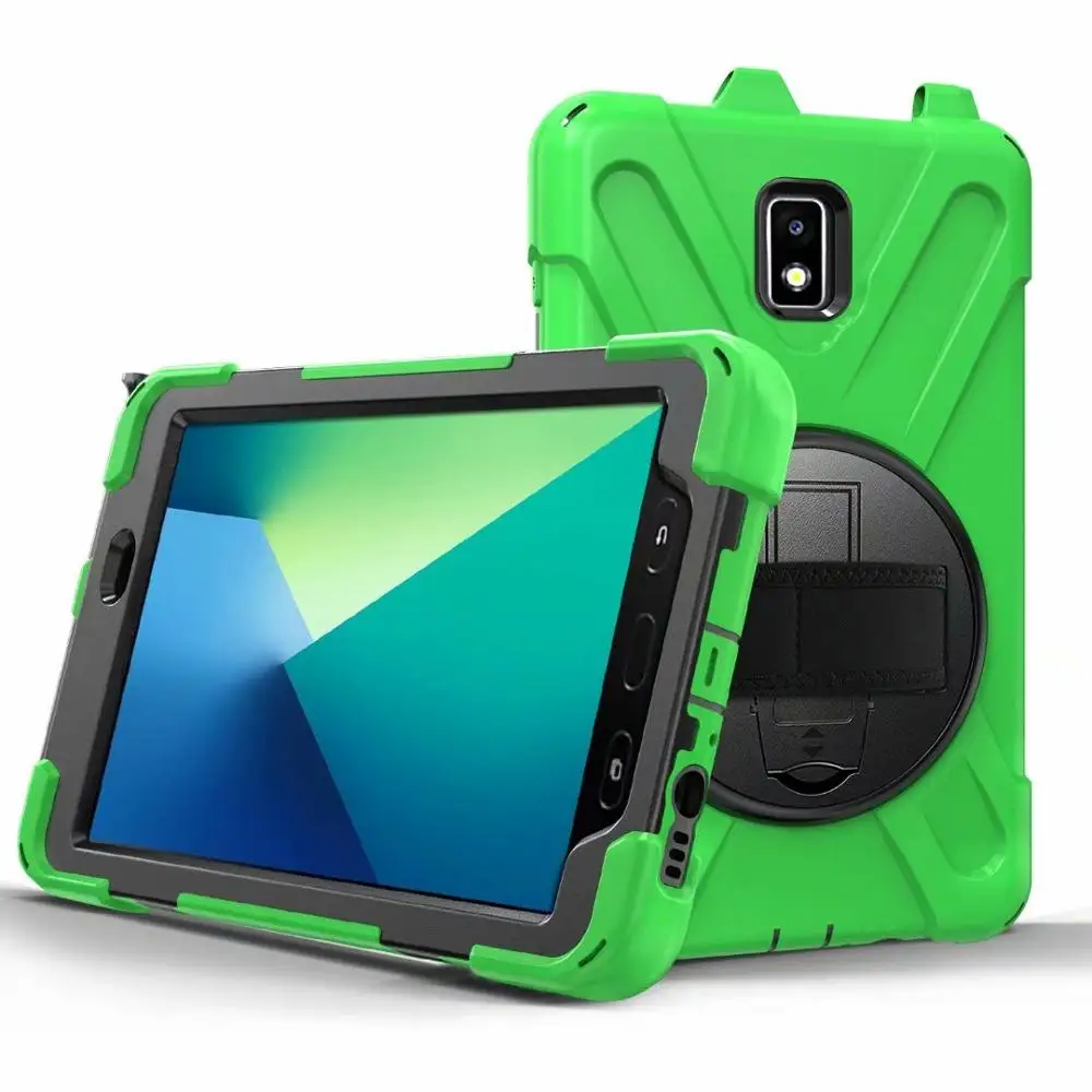 Green Чехол-броня для samsung Galaxy Tab Active 2 8,0 SM-T395 T390, ремешок на руку, вращающийся на 360, чехол-подставка, чехол для samsung T390 T395, чехол - Цвет: Green