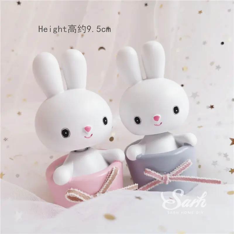 Shaking rabbits set Голова встряхивания Кролик Торт Топперы Звезда Луна День Святого Валентина украшения с днем рождения украшения для выпечки прекрасные подарки - Цвет: Shaking rabbits set