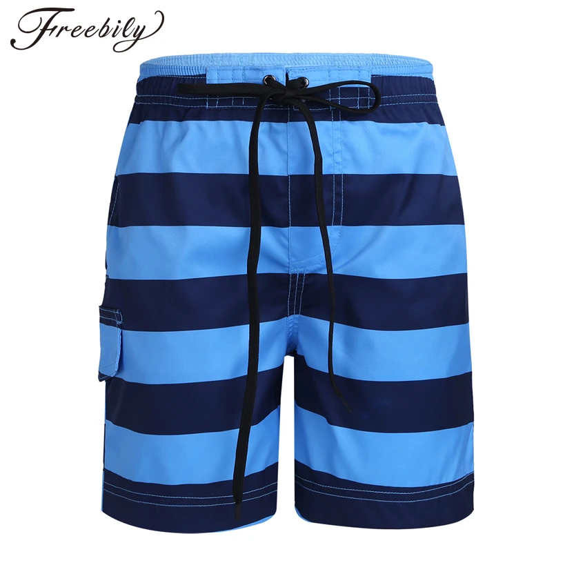 Быстросохнущие шорты в полоску с завязками для маленьких мальчиков Пляжные