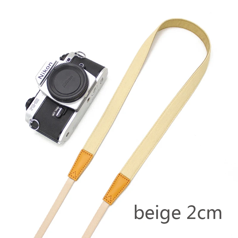 BIZOE ремешок для камеры плечевой ремень для Canon Марка Nikon Fuji Pentax Leica sony A6500 A7R2 A6300 a9 декомпрессия - Цвет: beige 2cm