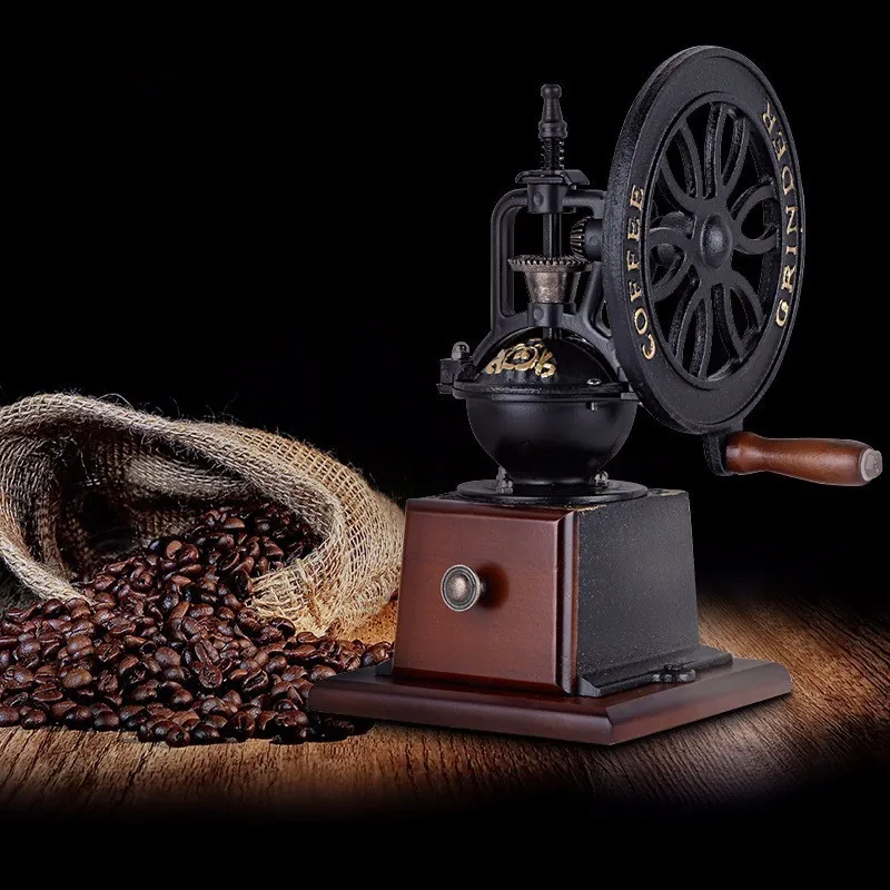 買取 高品質のヨーロピアンスタイルのコーヒーグラインダー,レトロスタイルのコート,手動フライス盤,アートワーク,家庭用