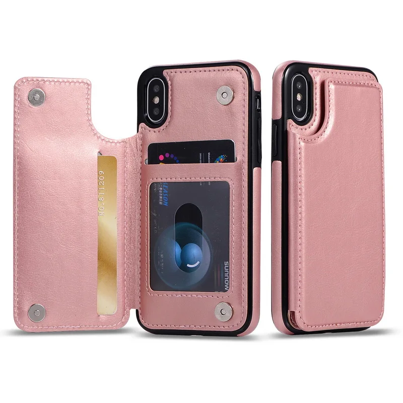 NOWAL флип-бумажник из искусственной кожи, чехлы для телефонов для iPhone X, 8 Plus, 6, 6 S, 7 Plus, держатель для карт, чехол для iPhone 5 5S se, 6 Plus - Цвет: Pink