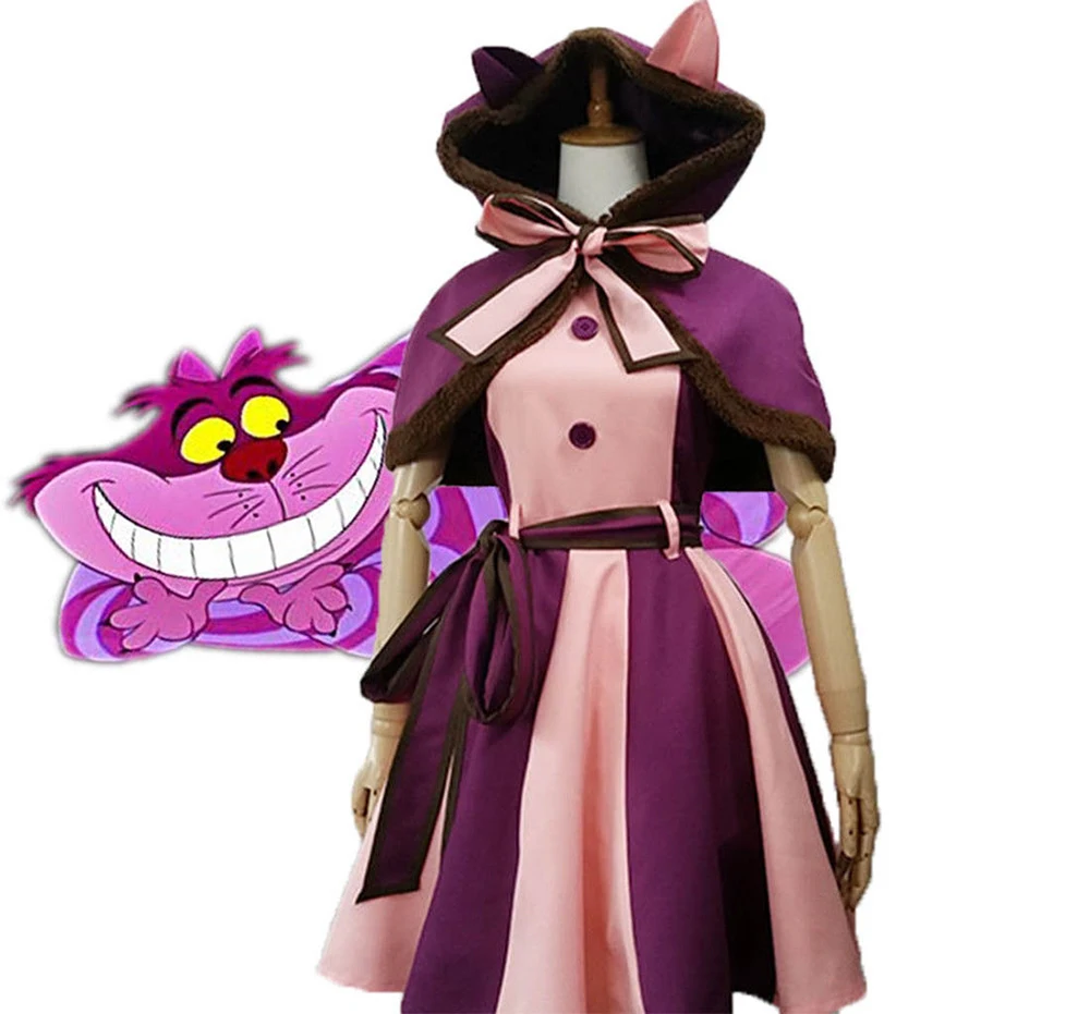 Alice In Wonderland Cheshire Cat Cosplay Costume Fancy Masquerade Party Dress Cute Women Garment |