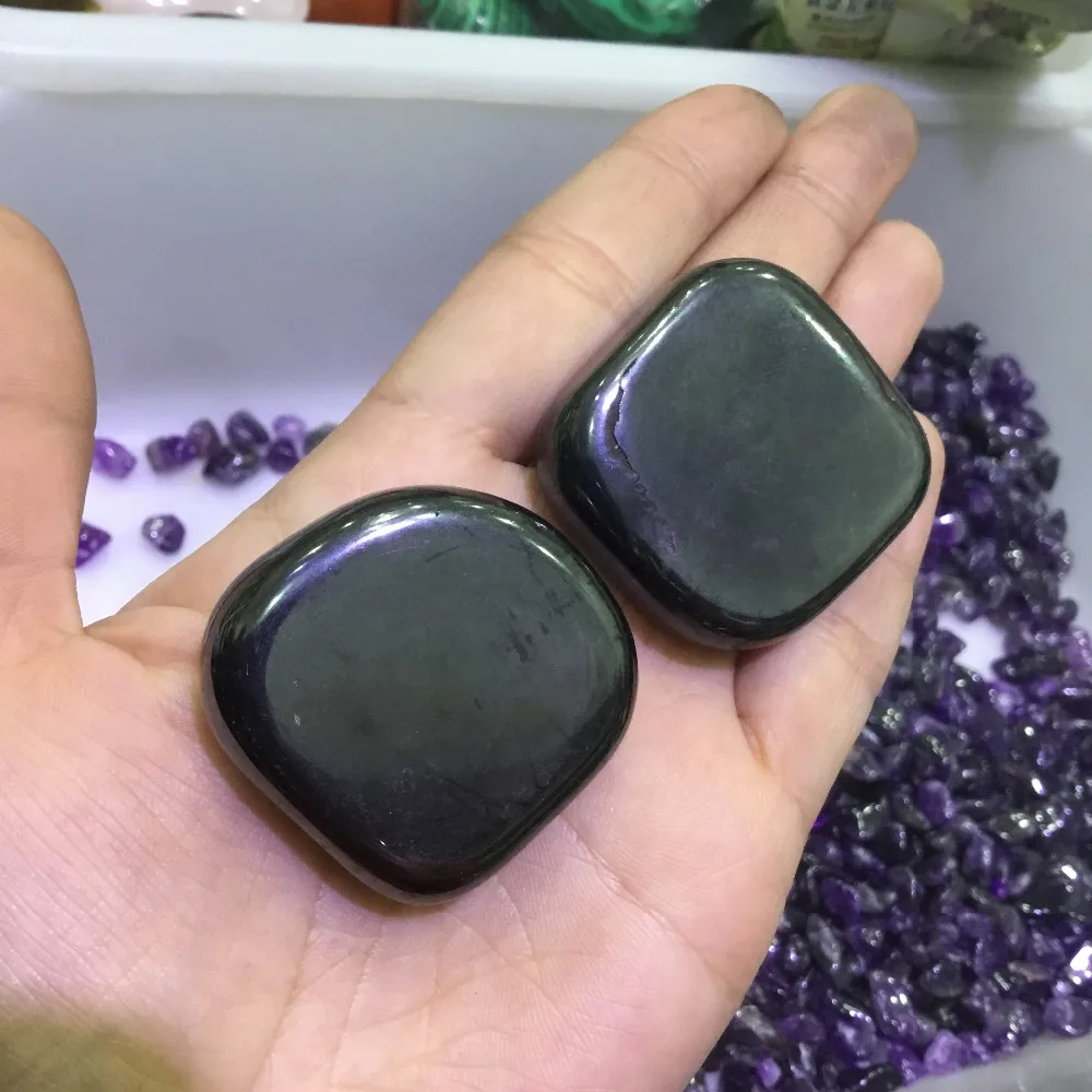 

Natural hematite tumbled stone polished black crystal stone