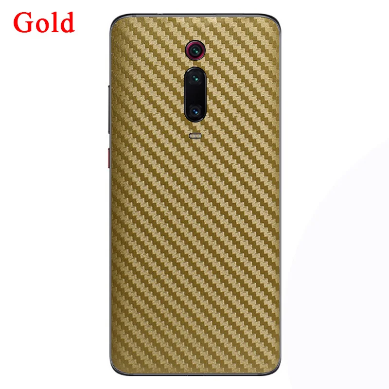 Gold Для Xiao mi Red mi K20 7 Note 7 mi 9 SE 9T Pro A3 CC9 Новинка полное покрытие задняя наклейка Кожа 3D углеродное волокно Защитная пленка для телефона - Цвет: Gold