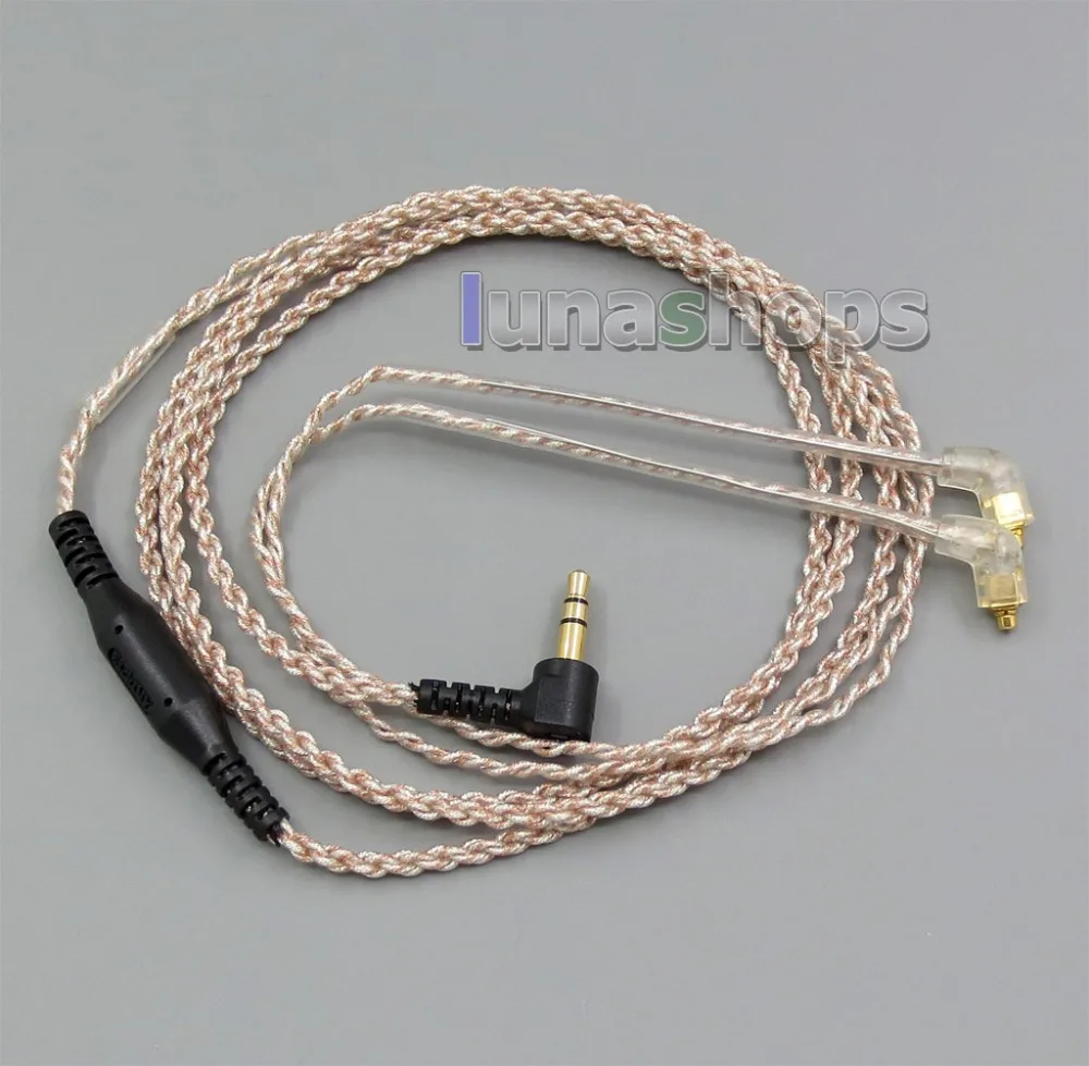 

LN005645 EachDIY Earphone Silver Plated OCC Mixed Foil PU L Plug Cable For Shure se215 se315 se425 se535 Se846