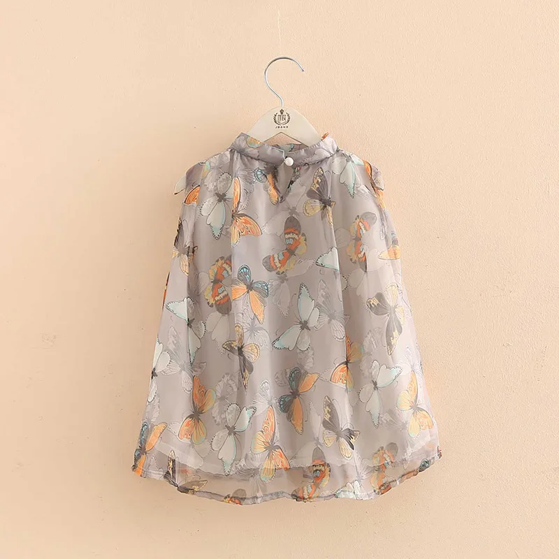Блузки и рубашки с принтом бабочки для девочек коллекция 2018 года летняя модная