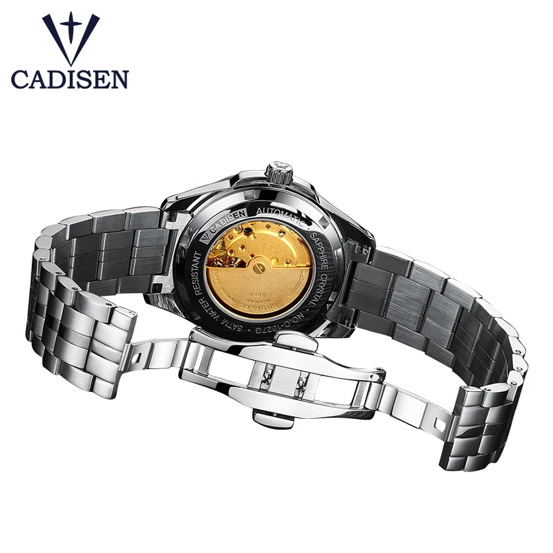 Бренд CADISNE Золотые механические Автоматические часы модные спортивные наручные