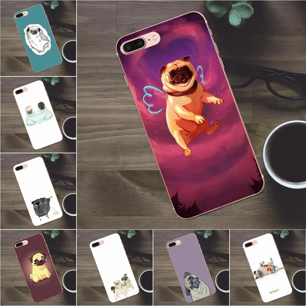 Ультратонкий чехол Bixedx с мультяшным рисунком мопса для Huawei G8 Honor 5C 5X 6 6X 7 8 9 Y5II Mate P7