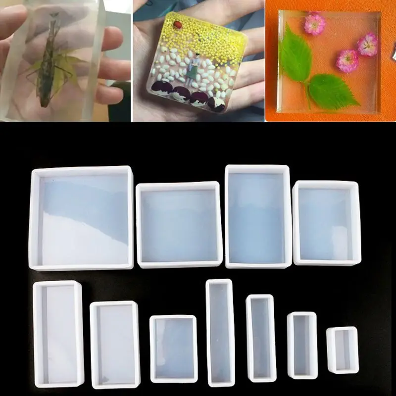 DIY ювелирных изделий полимерная форма 11 шт. квадратный Прямоугольник Кубический