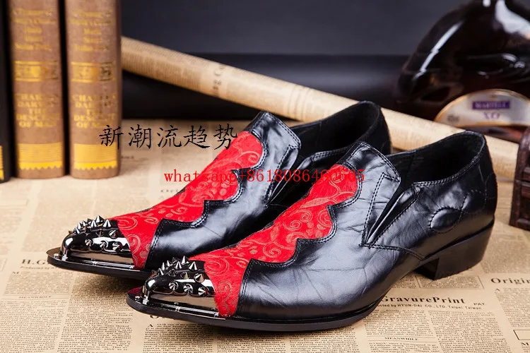 Новое поступление мужская обувь с вышивкой Choudory кожаные красные резные броги