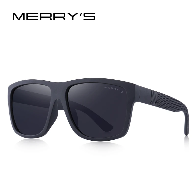 C02 Matte black MERRYS Дизайнерские мужские классические Поляризованные солнцезащитные очки, мужские винтажные Квадратные Солнцезащитные очки с защитой от уф400 лучей S3008 - Цвет линз: C02 Matte black