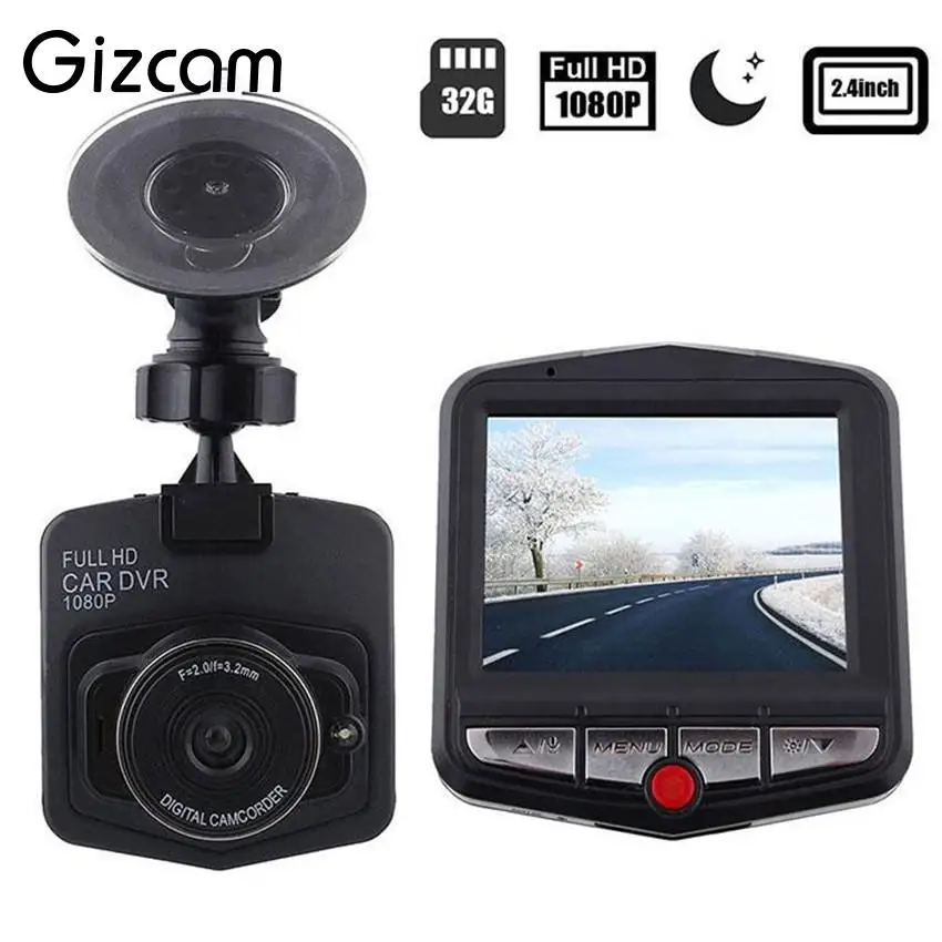 Gizcam Full HD 1080P 30fps видеокамера 2 4 &quotLCD Автомобильный видеорегистратор Dashcam g сенсор IR