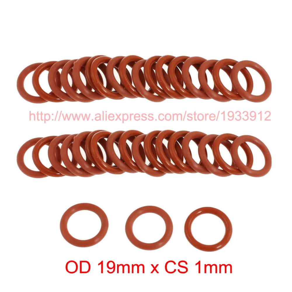 OD 19mm x CS 1mm silicone o-ring washer seals