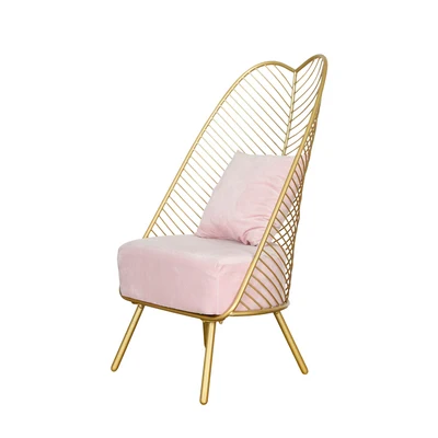 

2019 New Metal Steel Leisure Chair Iron Wire chair Hollow Dining Coffee Metal Bar Chairs Banana Leaf Wedding Chair