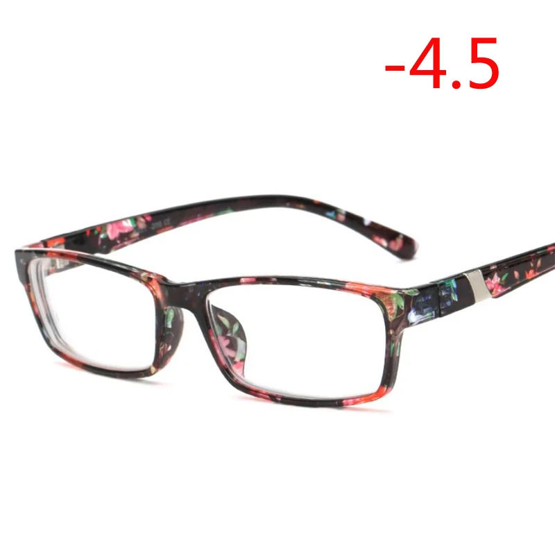 Myopia 450 Готовые Очки для близорукости, унисекс, квадратные студенческие диоптрийные очки для близорукости, женские мужские-1,0-1,5-2,0-2,5-3,0-3,5-6,0 - Цвет оправы: Myopia 450