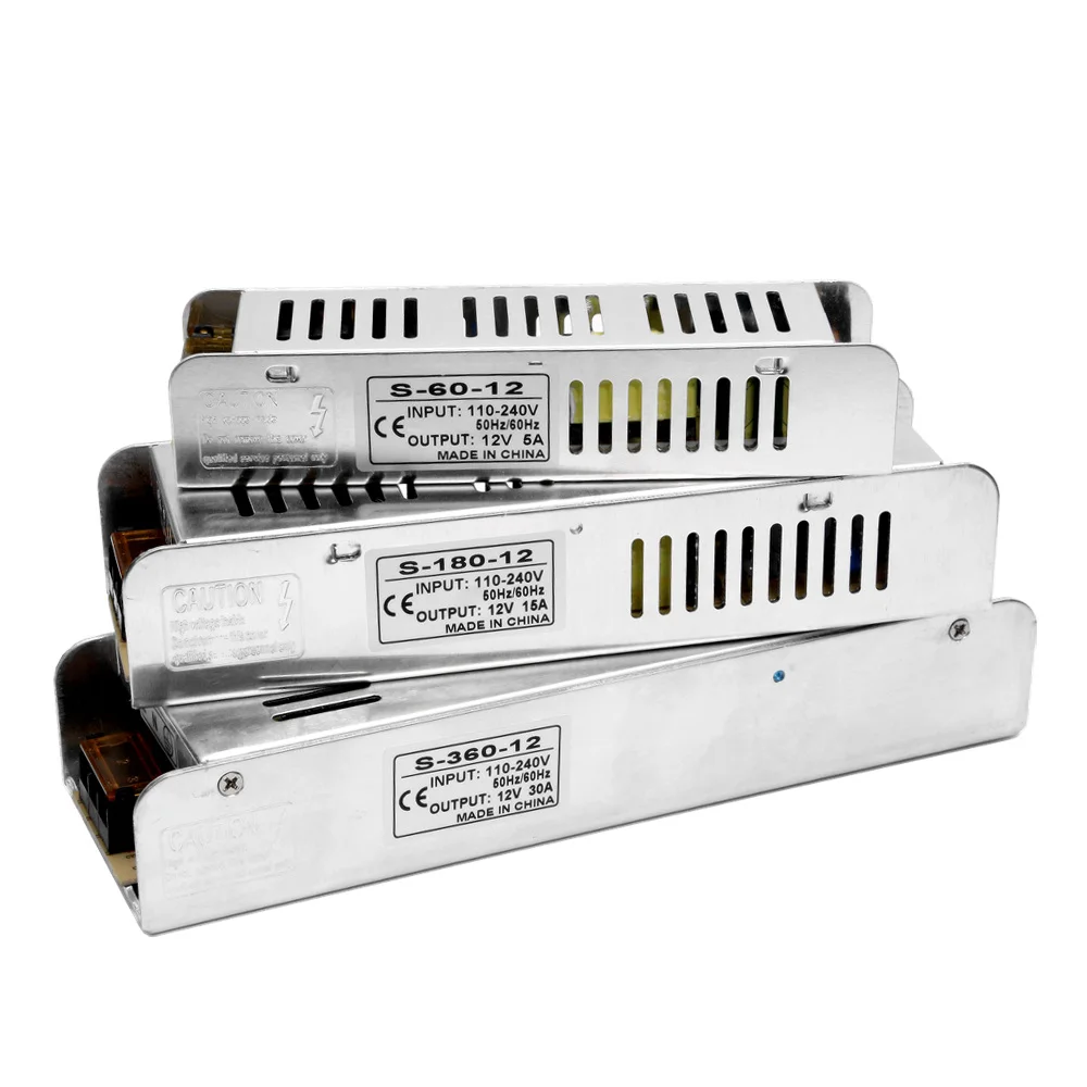 Источник питания 12 В 1A 5A 10A 20A 30A AC DC трансформатор 220 вольт Импульсный блок для
